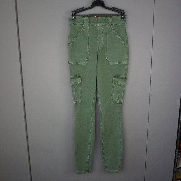 New Spanx Stretch Twill Ankle Cargo Pant in Soft Sage size S - Picture 1 of 16